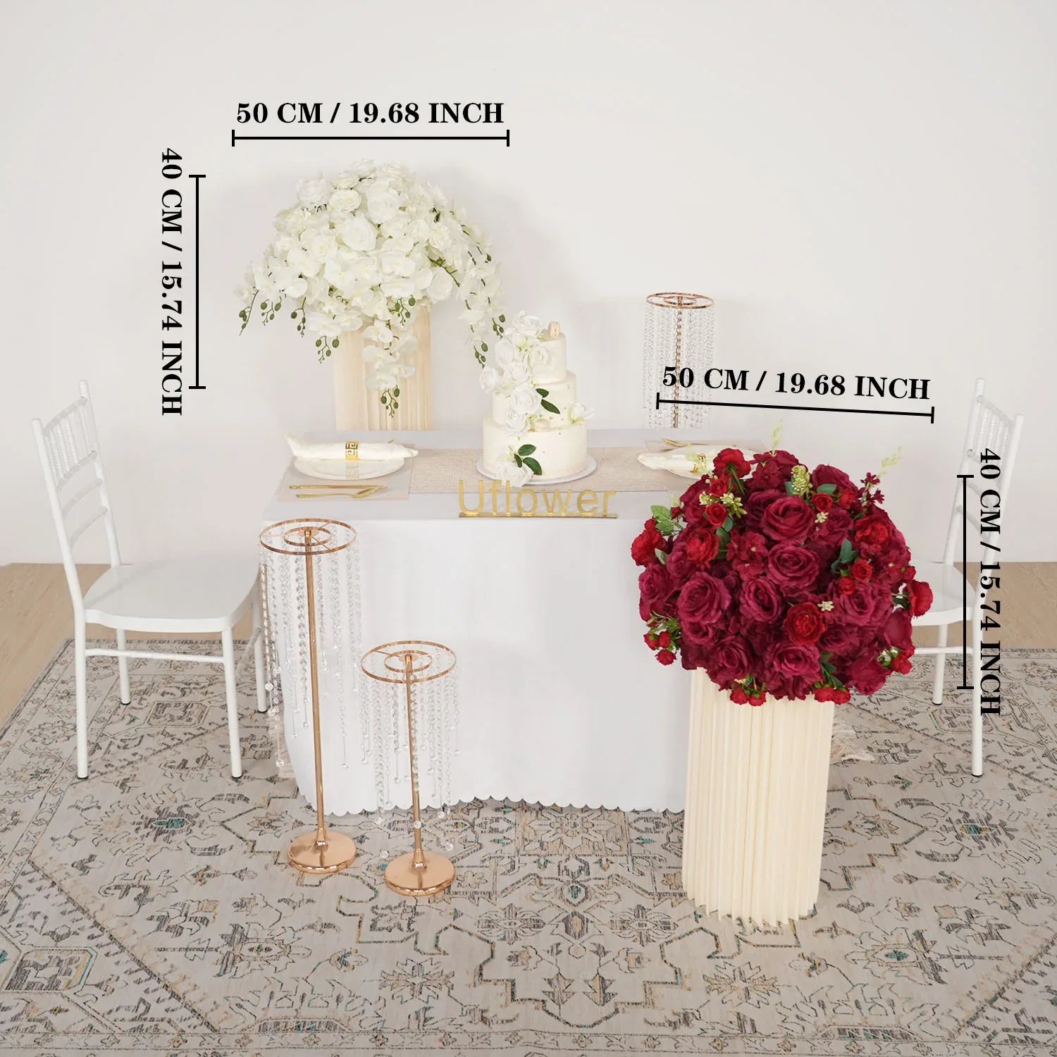 Uflower 50cm Wedding Table Centerpieces Flower Ball MB80052-01 - Uflower