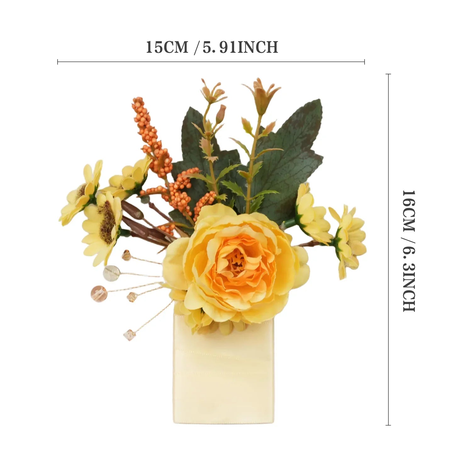 Uflower Boutonnieres in Yellow With Card MG80003-02 - Uflower