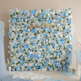 Uflower Blue White Flower Wall Backdrop Wedding Party Decoration SET80225