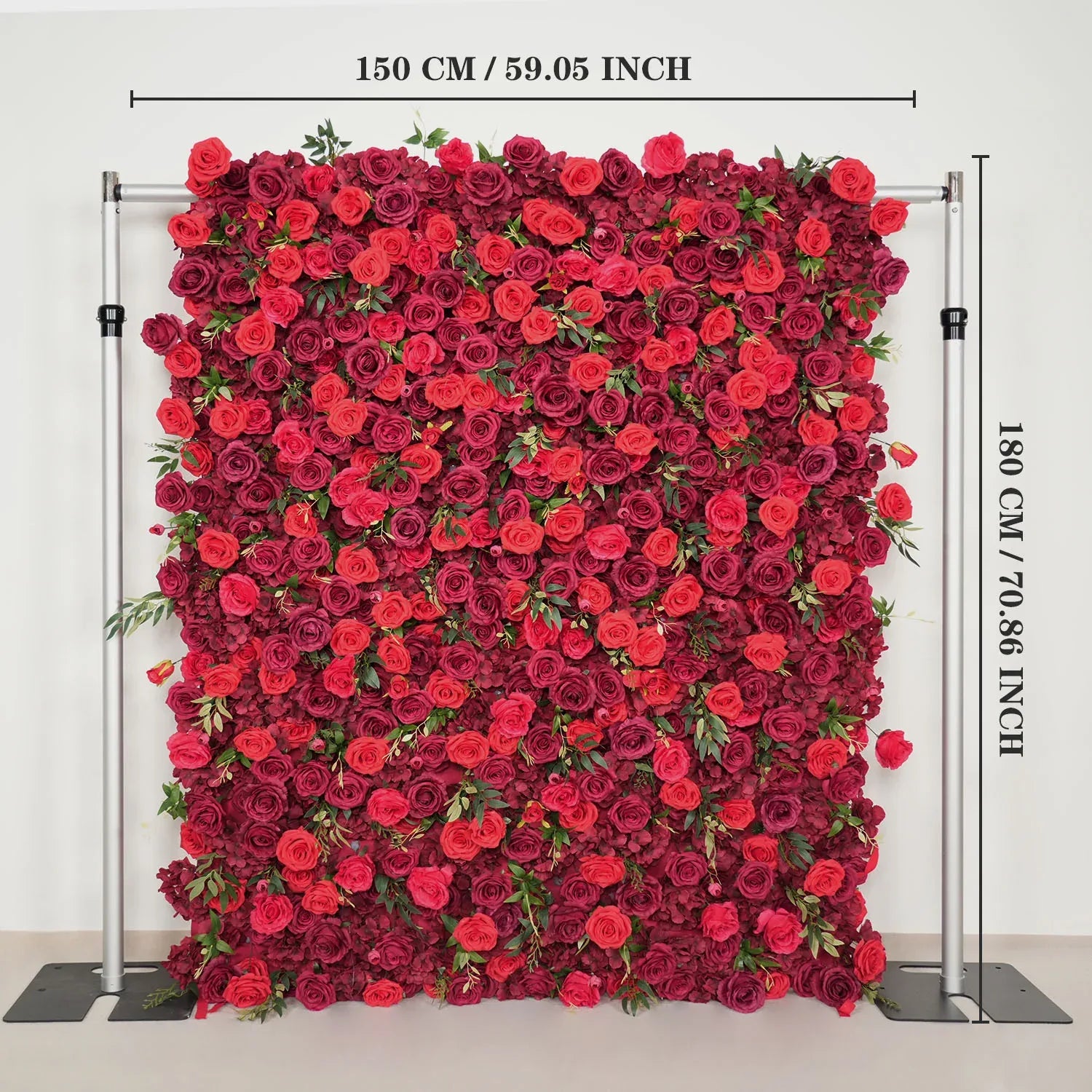Uflower Artificial Red Rose Wall Wedding Backdrop Decor SET80118 - Uflower