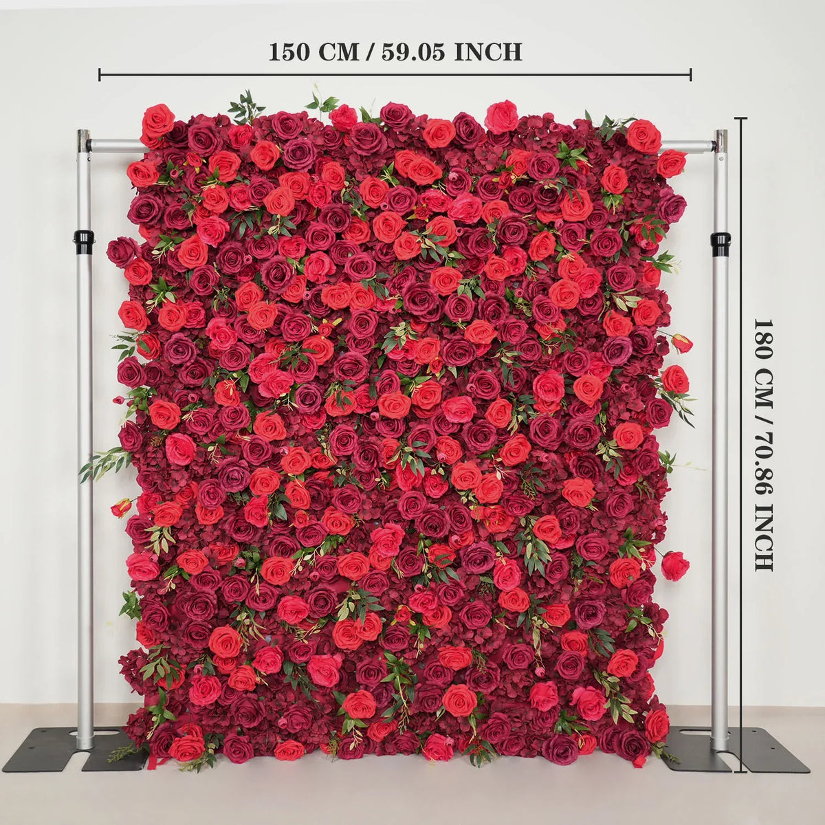 Uflower Artificial Red Rose Wall Wedding Backdrop Decor SET80118 - Uflower