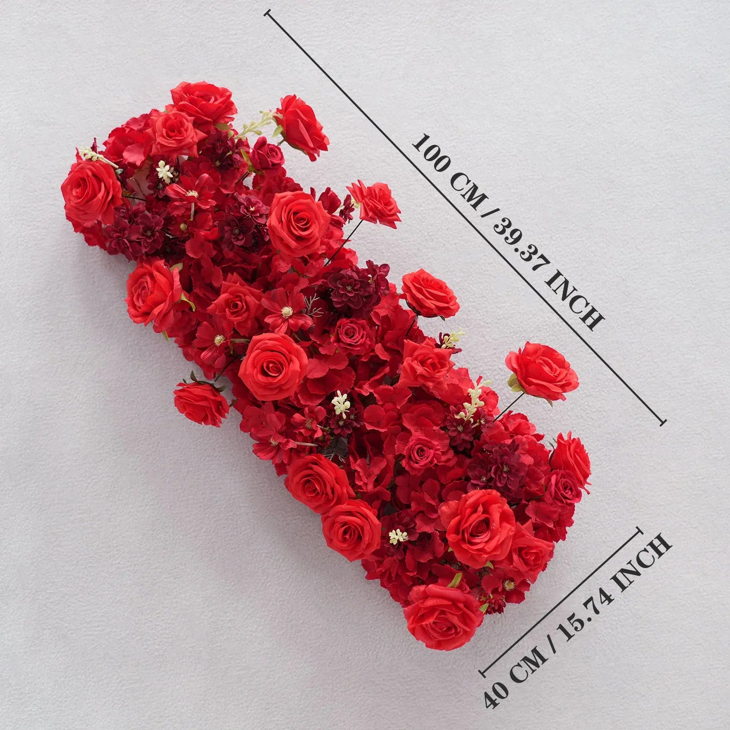 Uflower Red Rose Floral Square Arch Wedding Party Backdrop Decoration MC80126 - Uflower