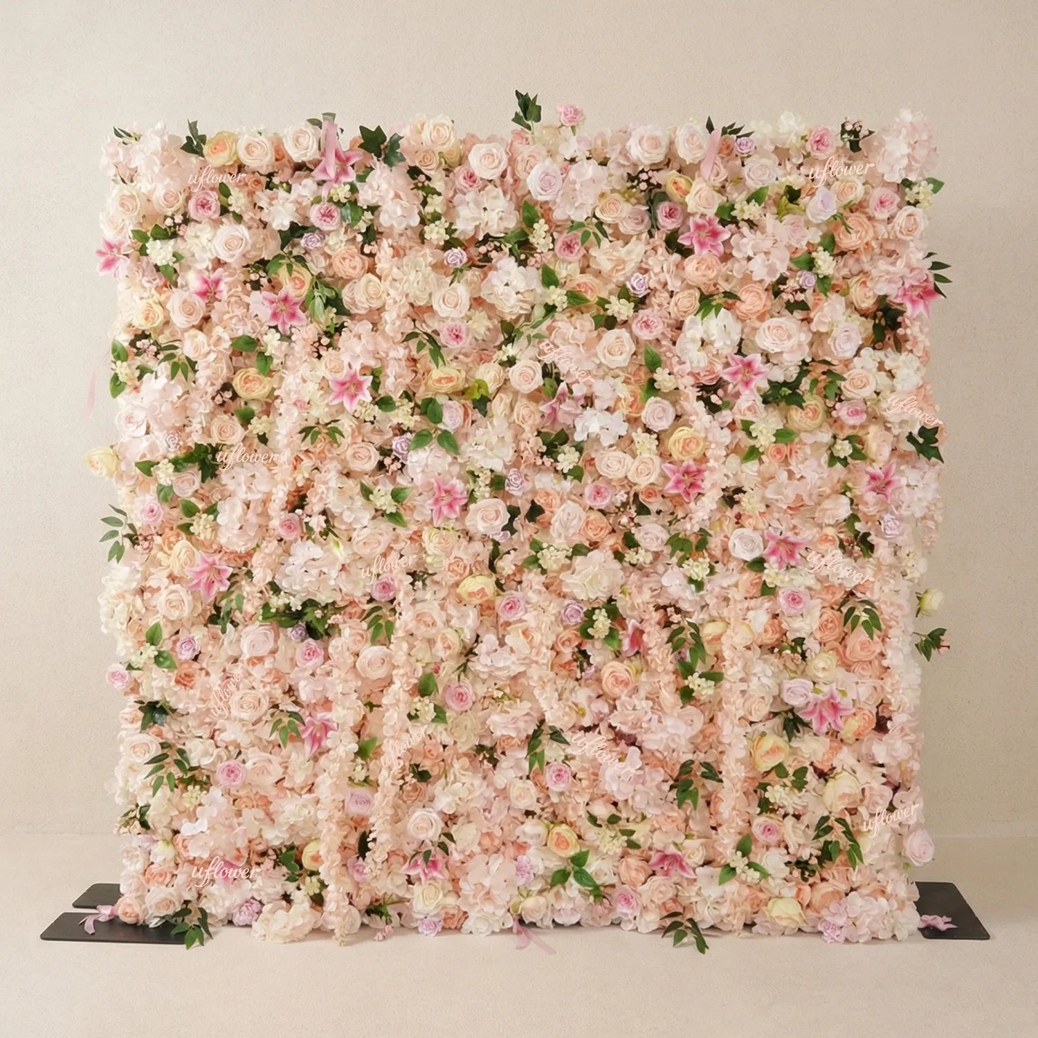 Uflower Blush Pink Wisteria Flower Wall Backdrop Wedding Party Decoration SET80232