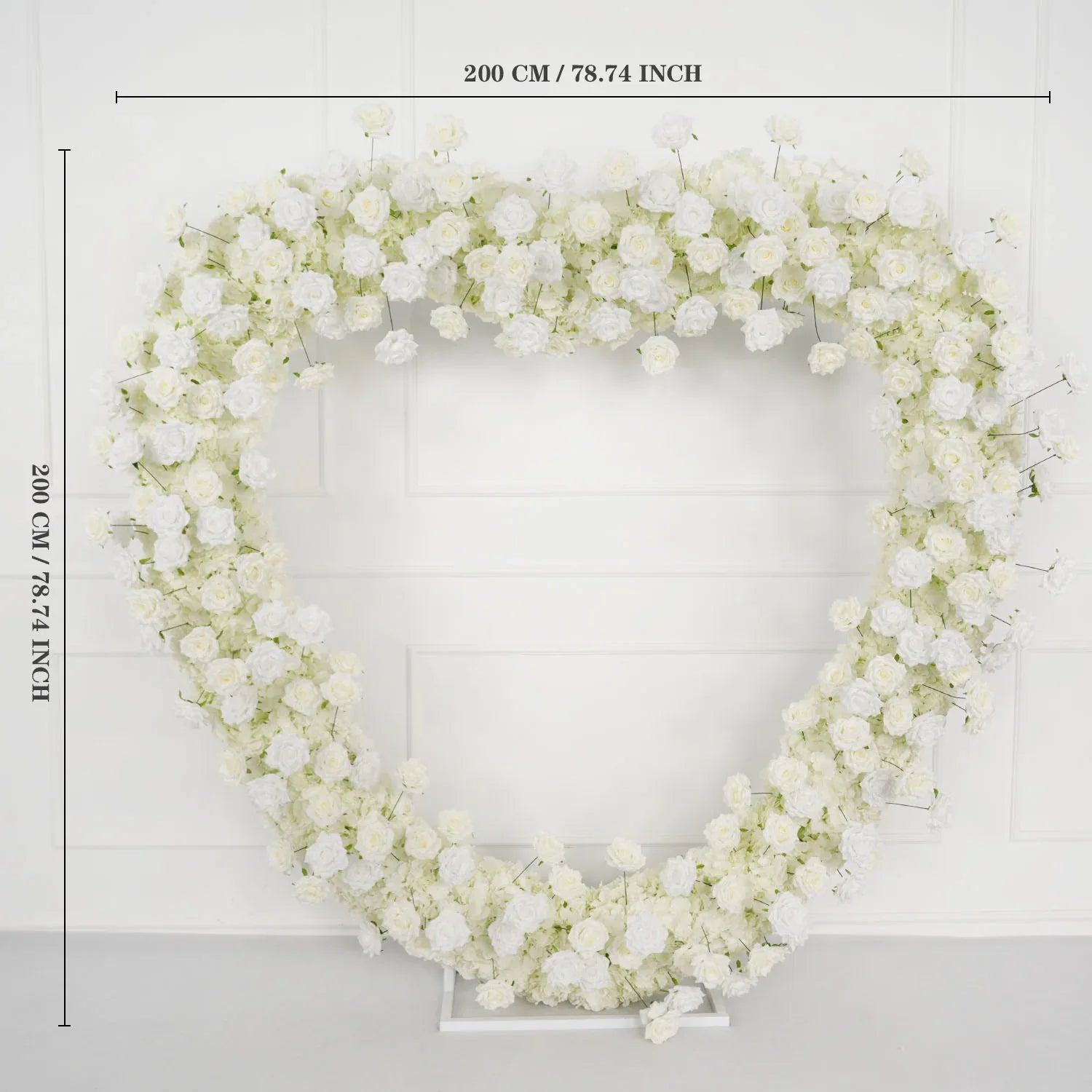 Uflower Artificial White Rose Heart Arch Wedding Decor SET80015 - Uflower