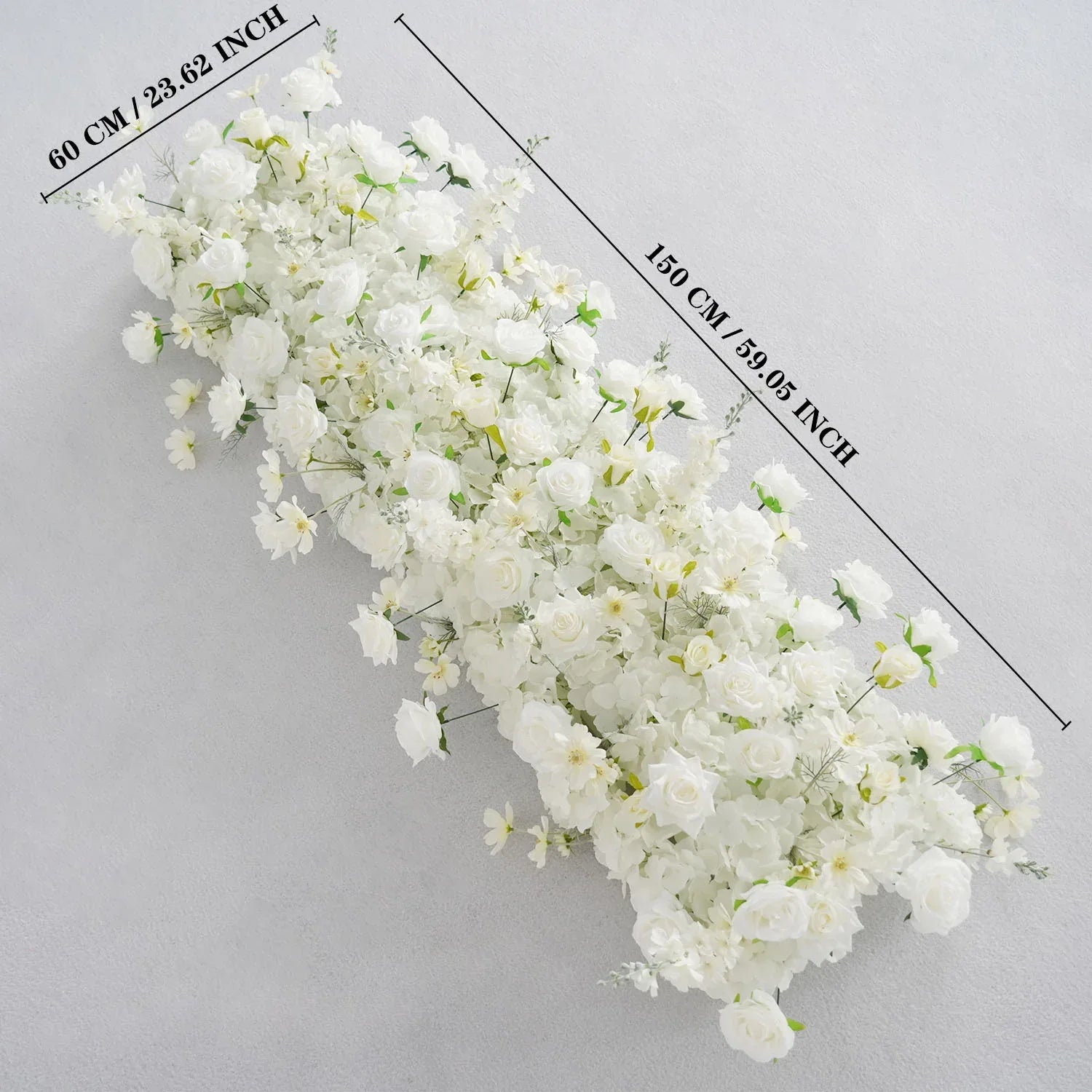 Uflower White Rose Sofa Table Runner Floor Flower Arrangement SET80099 - Uflower