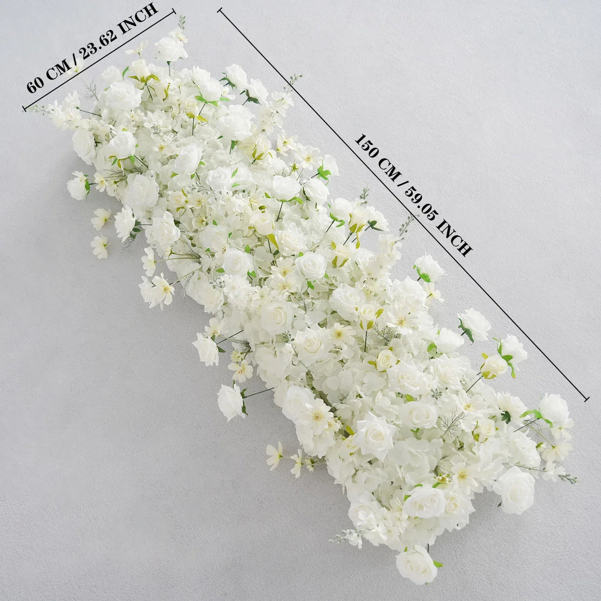 Uflower White Rose Sofa Table Runner Floor Flower Arrangement SET80099 - Uflower