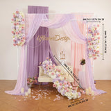 Uflower Purple Pink Floral Arrangement Wedding Arch Backdrop Party Flower Row Decor SET80197 - Uflower