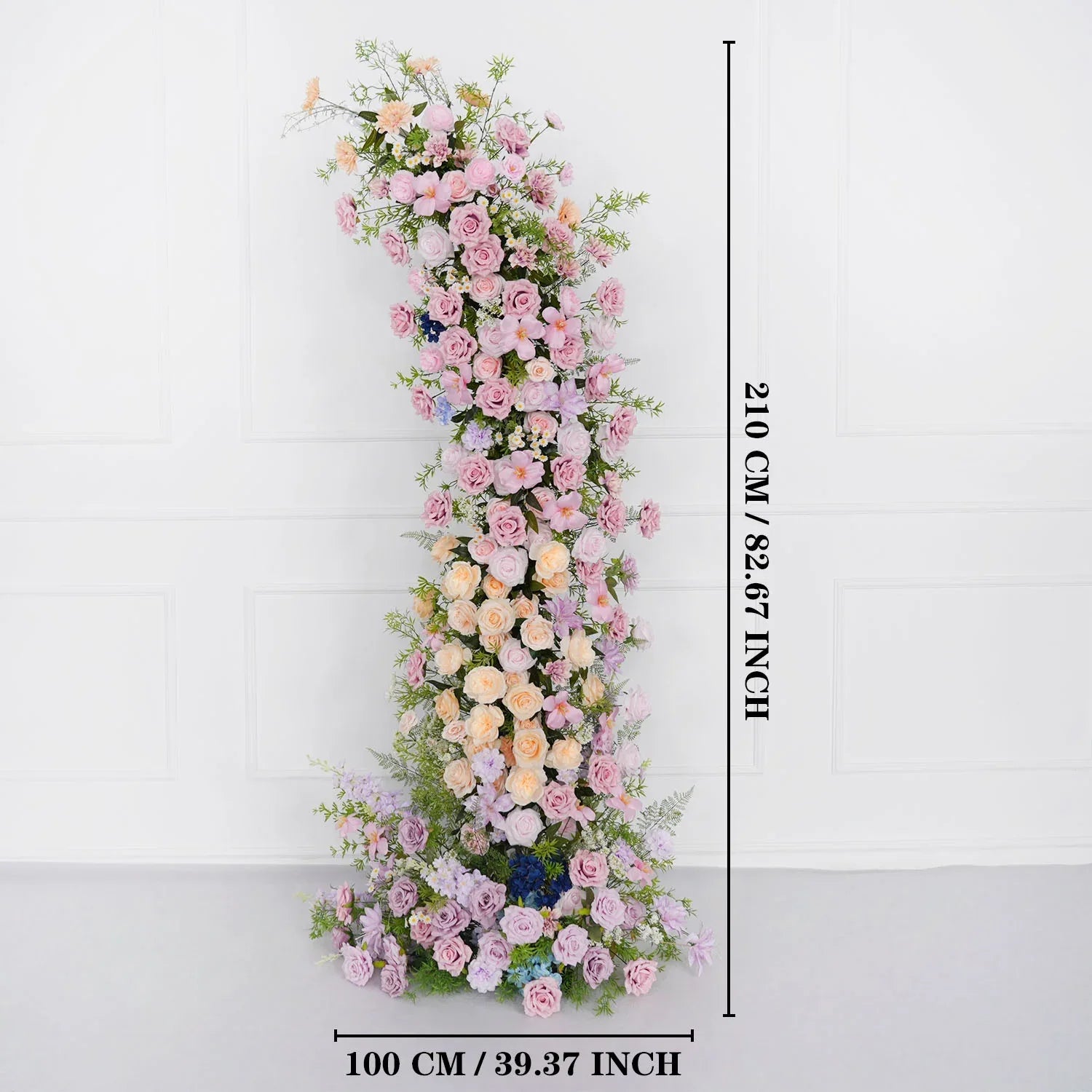 Uflower Pink Purple Rose Floral Arch Wedding Backdrop Decor SET80100 - Uflower