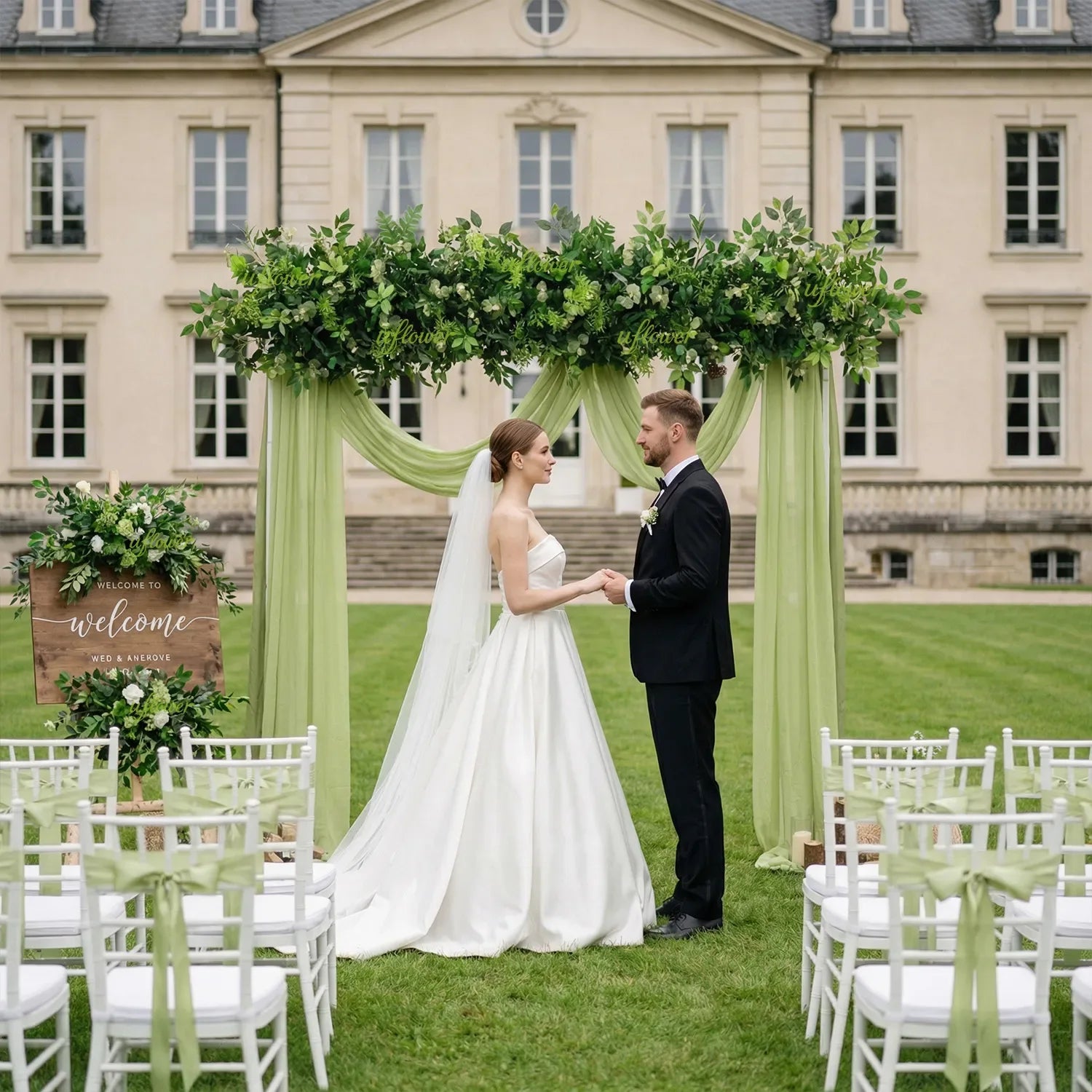 Uflower Artificial Greenery Flower Row Wedding KT Backdrop Decor SET80168 - Uflower