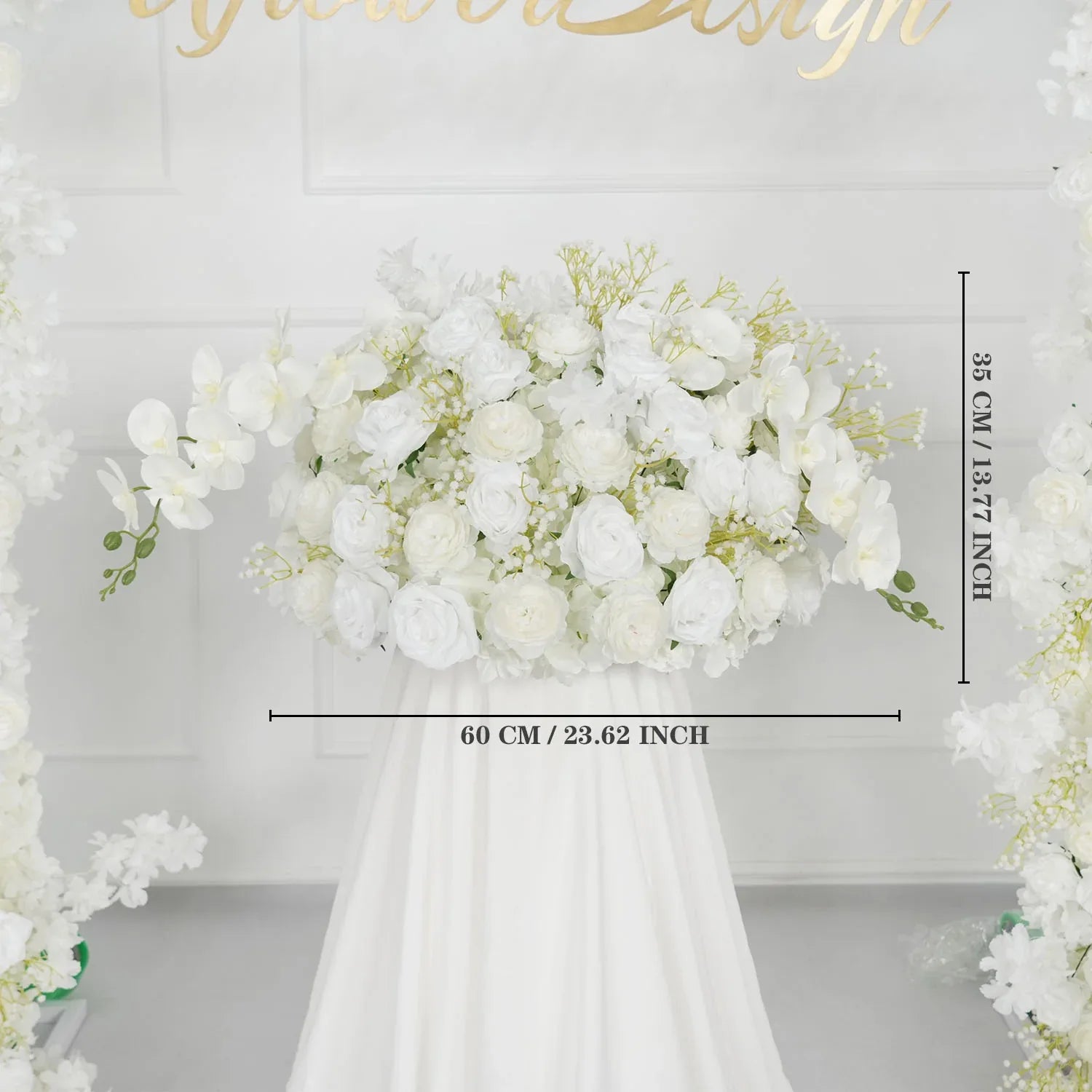 Uflower White Baby breath Rose Wedding Backdrop Arch Decor SET80064-01 - Uflower