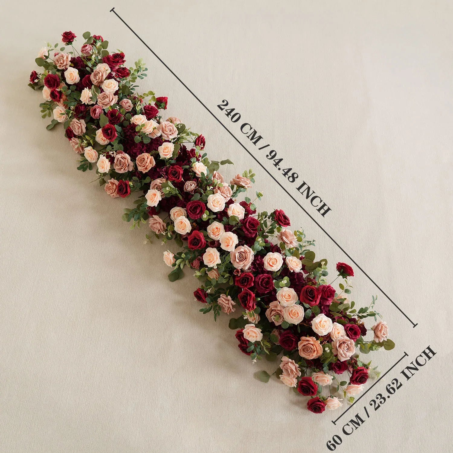Uflower Artificial Rose Flower Row Wedding KT Backdrop Decor MC80062-01 - Uflower