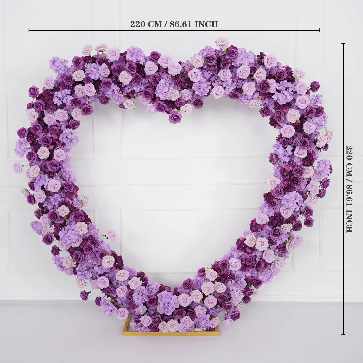 Artificial Purple Rose Heart Arch Wedding Decor SET80065 - Uflower