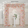 Uflower Pink White Rose Floral Square Arch Wedding Party Backdrop Decoration SET80138 - Uflower
