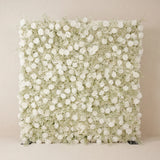 Uflower White Rose Baby's Breath Flower Wall Wedding Party Proposal Decor SET80226