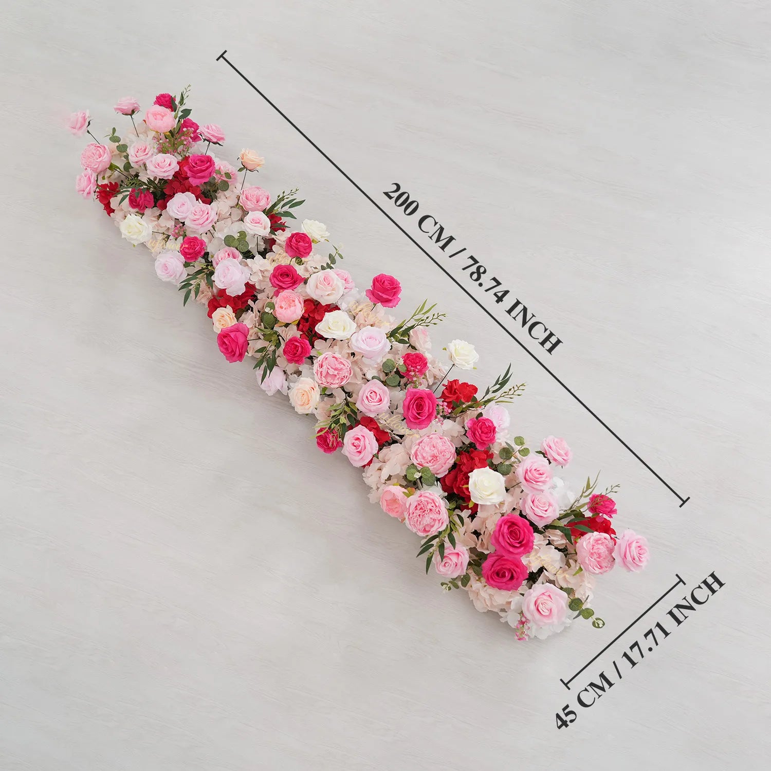 Uflower Pink Rose Table Runner Sofa Floral Wedding Backdrop Decor MC80281-01