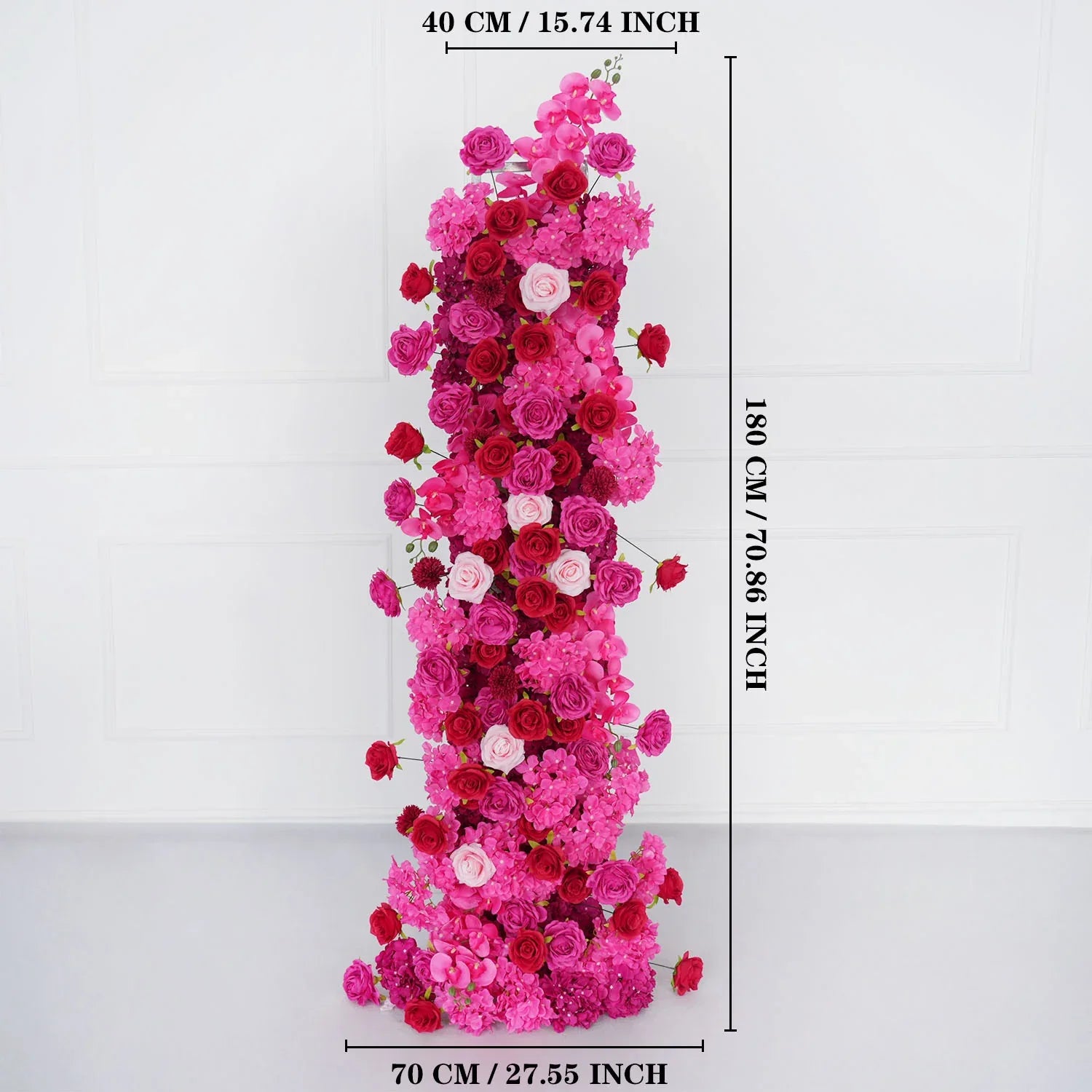 Artificial Rose Red Wedding KT Background Decor Flower Row SET80094 - Uflower