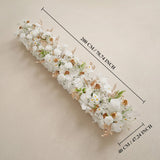 Uflower White Gold Floral Row Wedding & Party Table Runner Decor MC80314-01