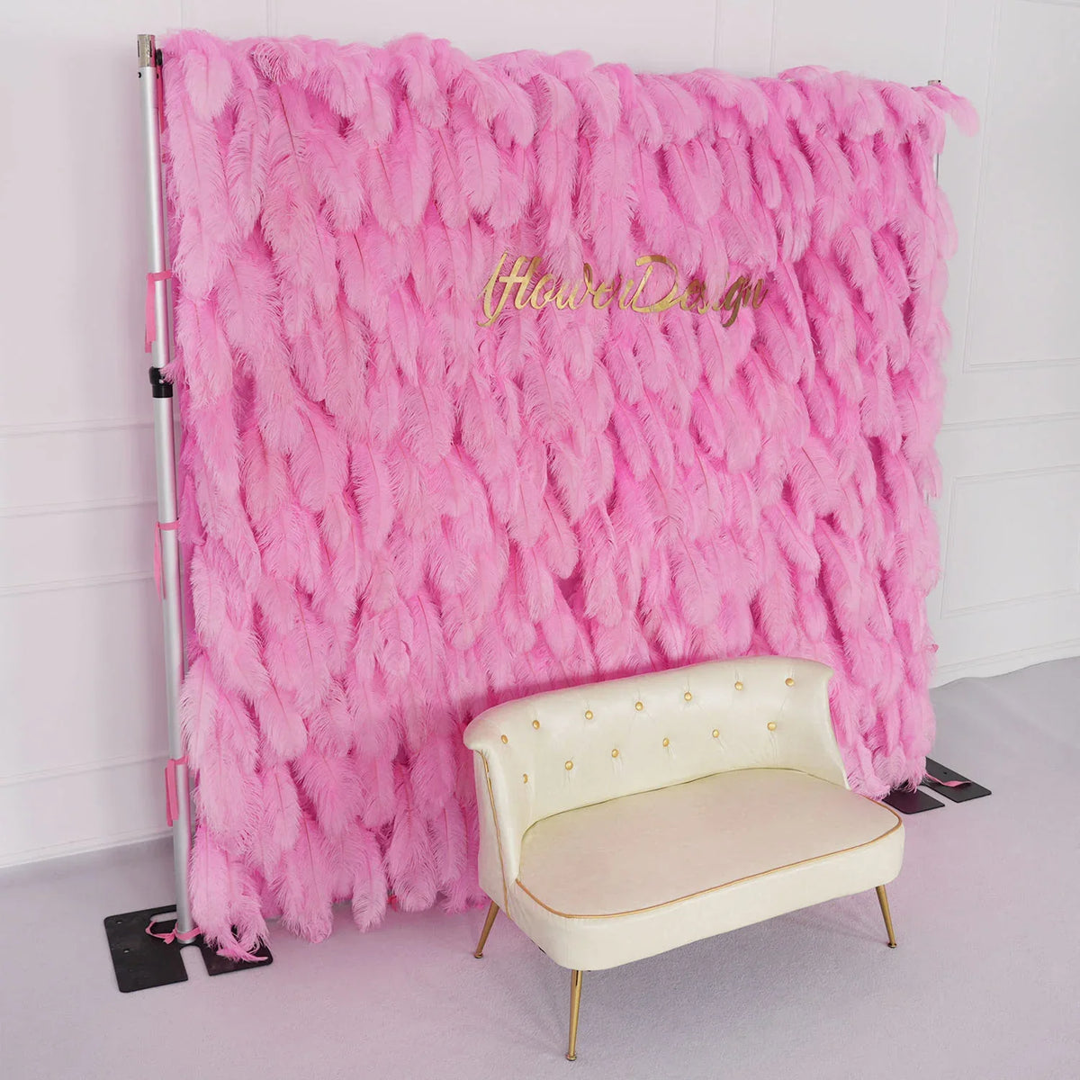 Uflower Artificial Pink 5D Flower Wall Wedding Backdrop Deco Birthday Party SET80088 - Uflower