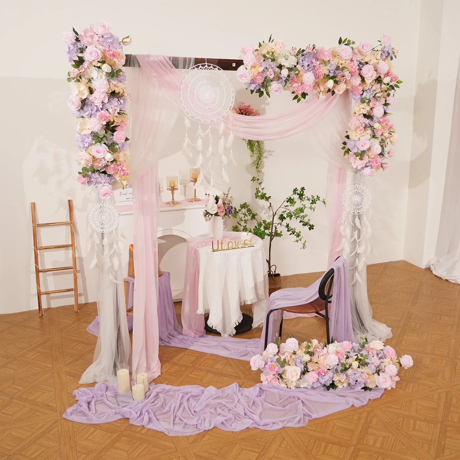 Uflower 100CM Mixcolor Flower Backdrops Wall Flower Row Decor MC80242-01