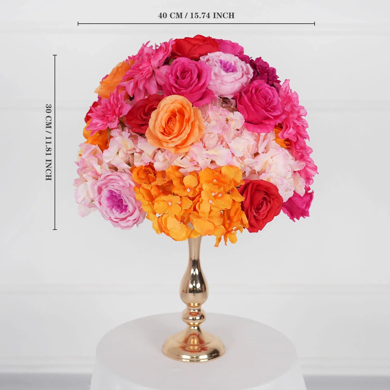 Uflower Artificial Orange Red Wedding KT Background Decor Flower Row SET80050 - Uflower