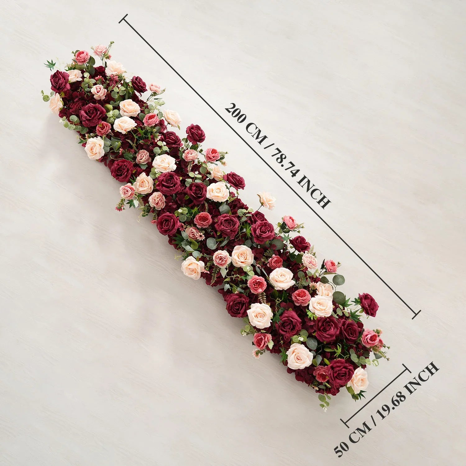 Uflower Artificial Red Rose Flower Row Wedding KT Backdrop Decor MC80124 - Uflower