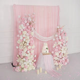 Uflower Artificial Pink White Wedding KT Backdrop Flower Row Decor SET80126 - Uflower