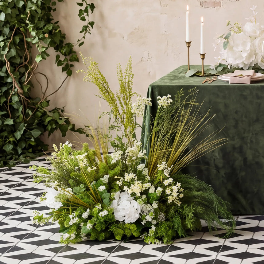 One-Stop Styling Elegant Wedding Floral Decor – Ground Flowers, Centerpieces & Welcome Sign