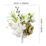 Uflower Boutonnieres in Green White MG80008-03*6
