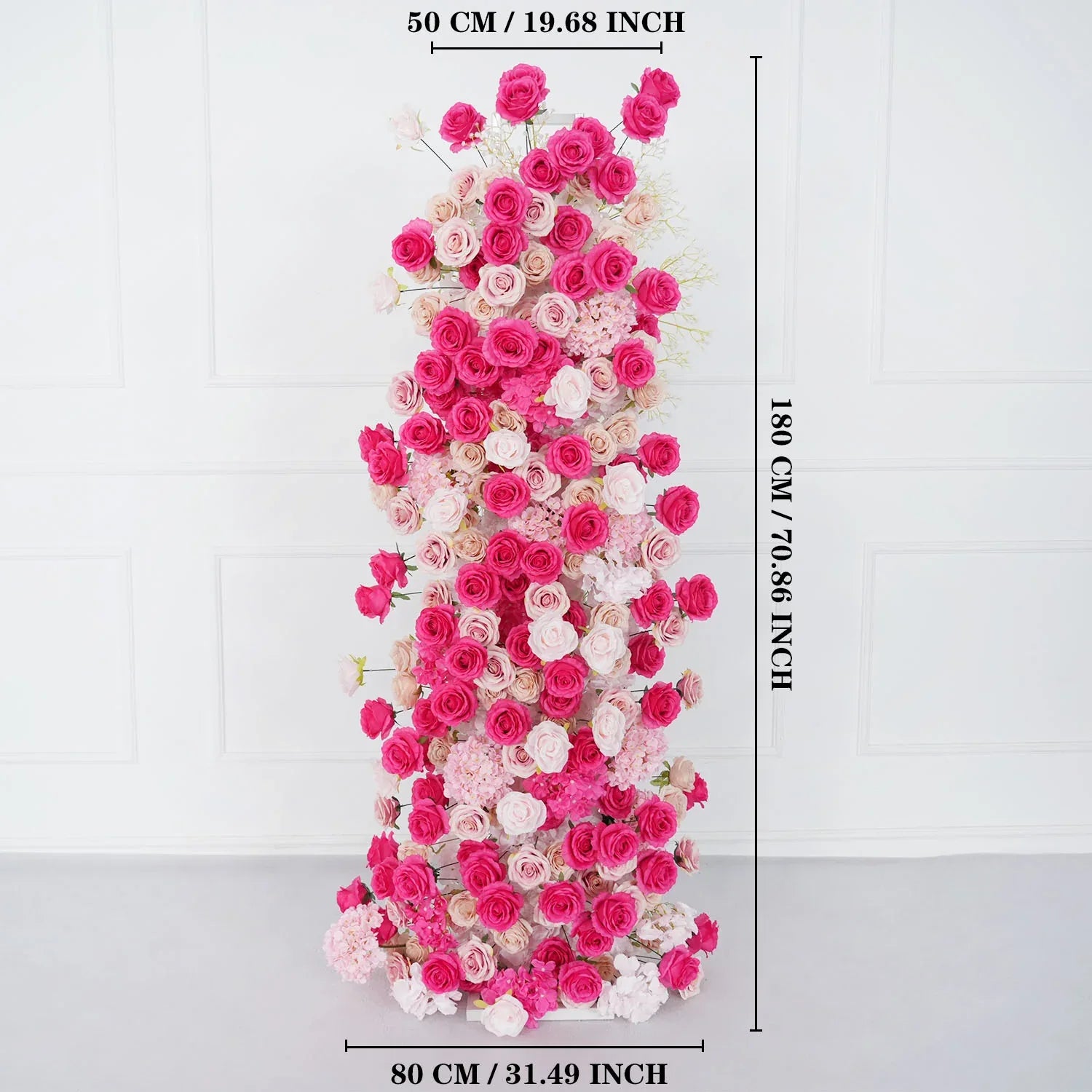 Uflower Rose red rose wedding background arch KT board decoration flower arrangement SET80092 - Uflower