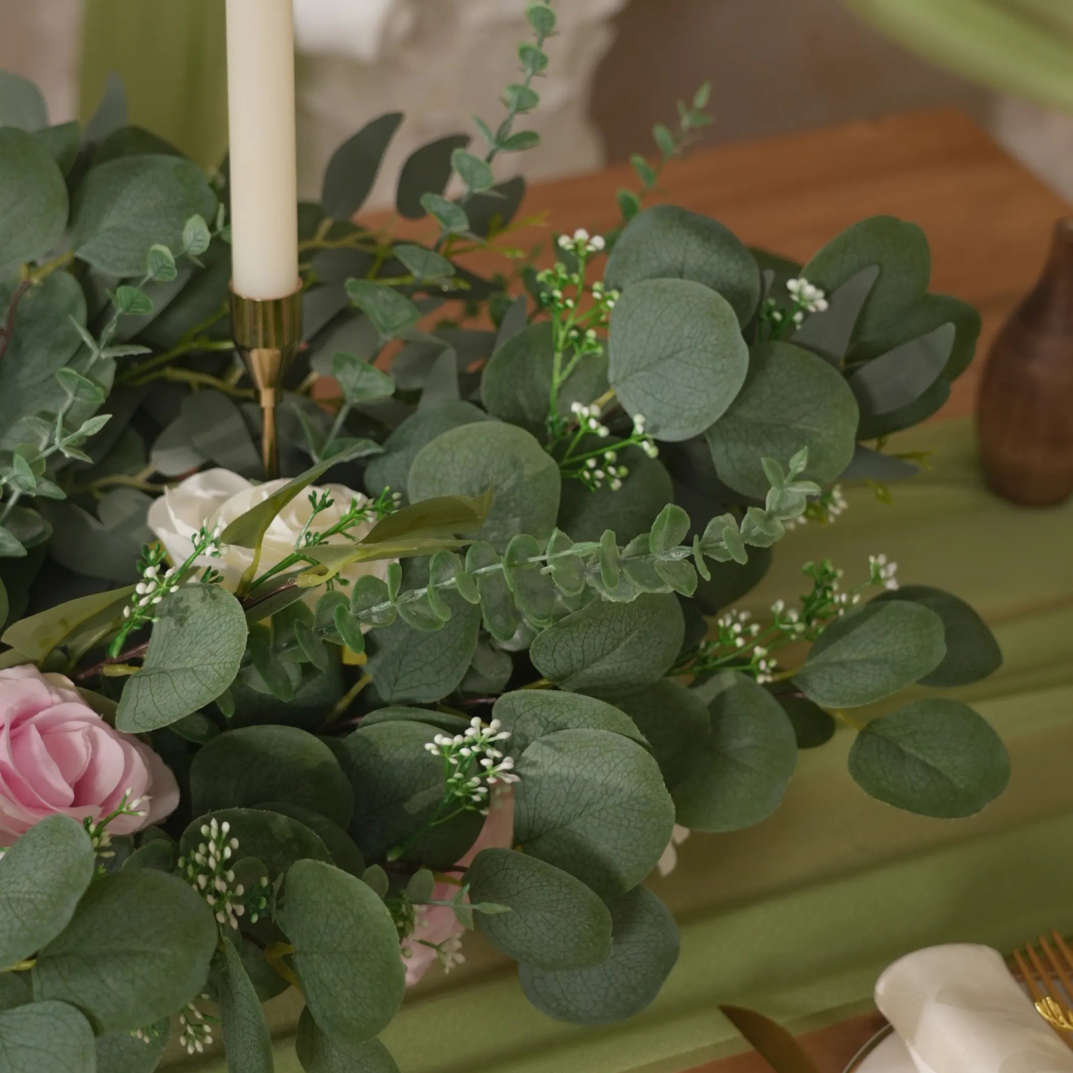 DIY Centerpiece Kit – Rose & Eucalyptus Floral Arrangement Set