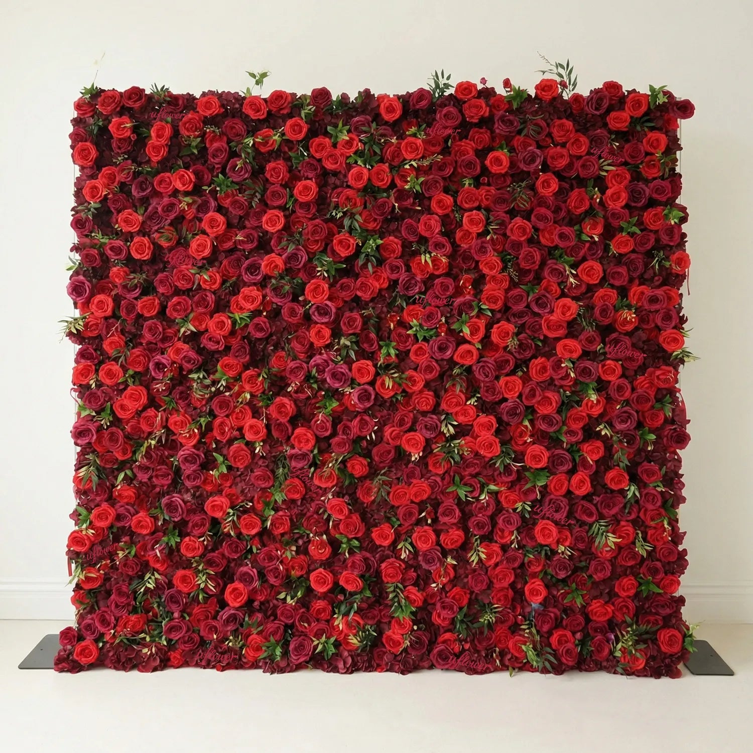 Uflower Red Rose Floral Wall Wedding Backdrop Birthday Party Decor SET80118-01
