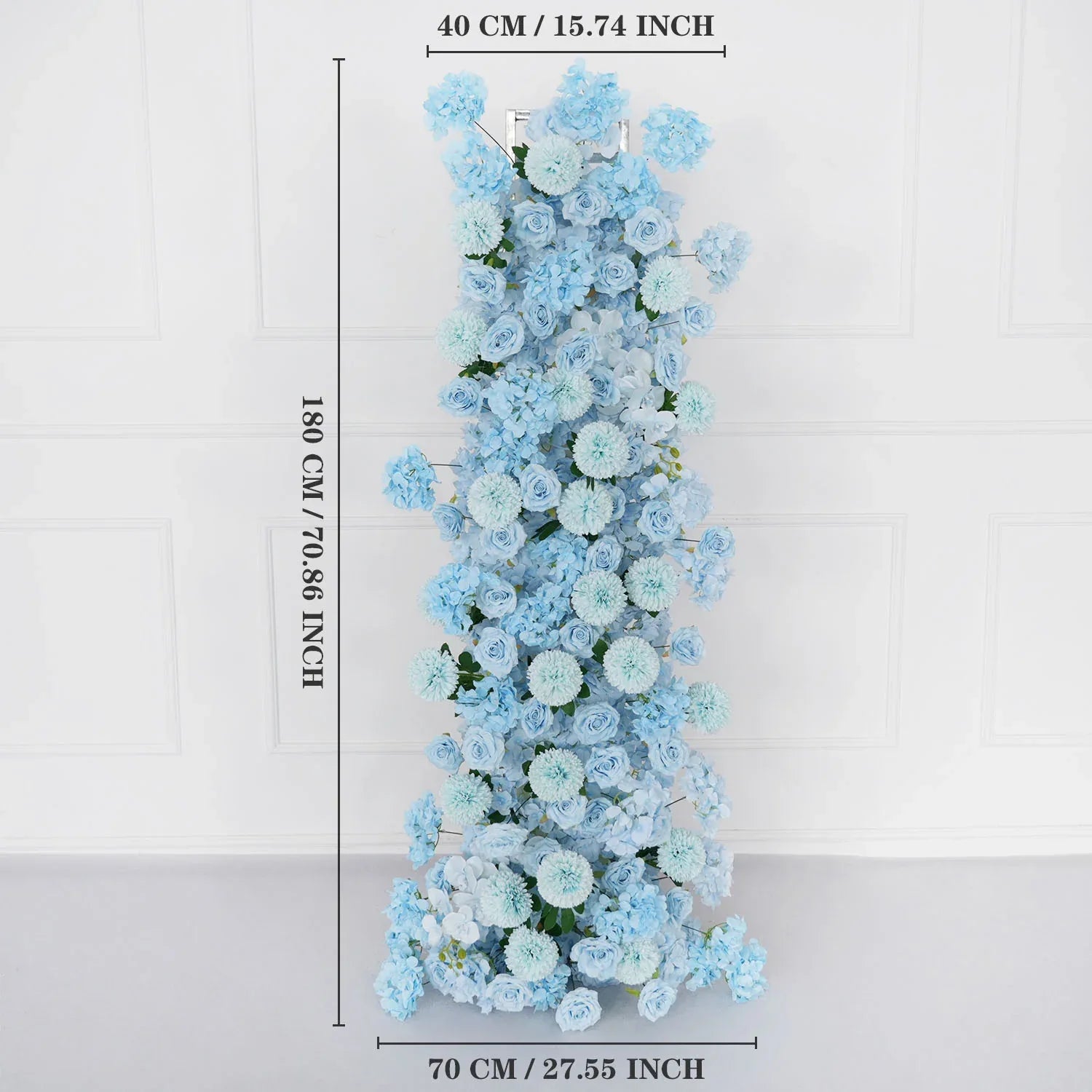 Uflower Blue Rose Orchid Pompoms Wedding Background Arch KT Board Decorative Flower SET80084 - Uflower