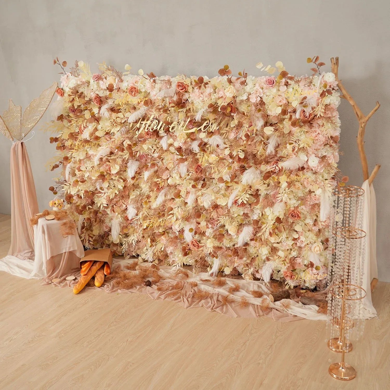 Uflower Khaki Eucalyptus Flower Wall Wedding Party Backdrop Decor SET80181 - Uflower