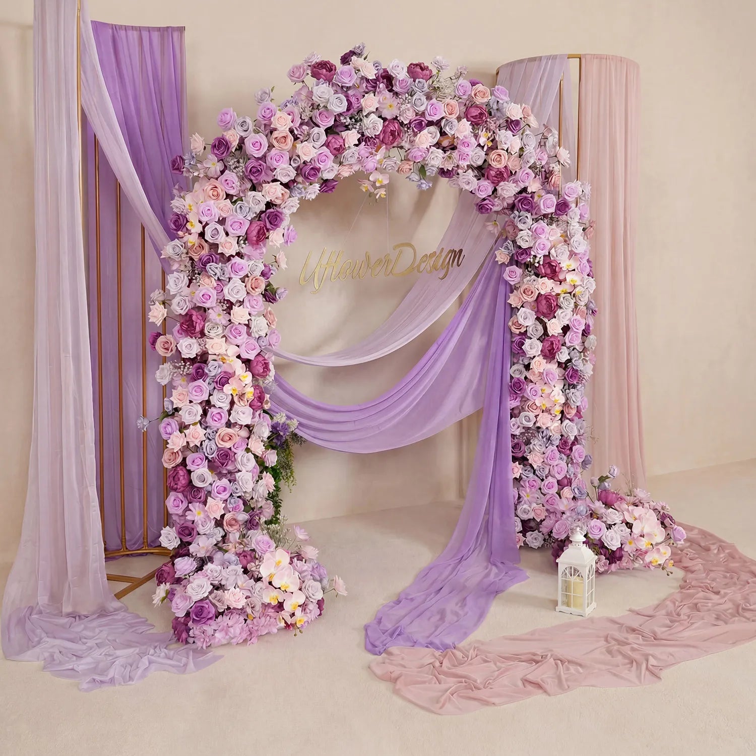 Uflower Purple Rose  Floral Door Arch Wedding Party Backdrop Decor SET80239