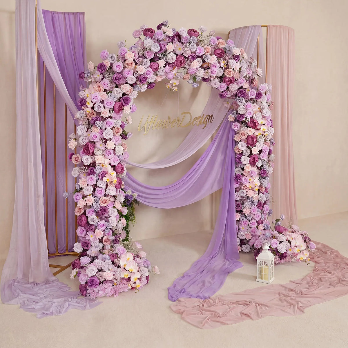 Uflower Rose Violette Arche de Porte Florale Décoration de Fond de Fête de Mariage SET80239