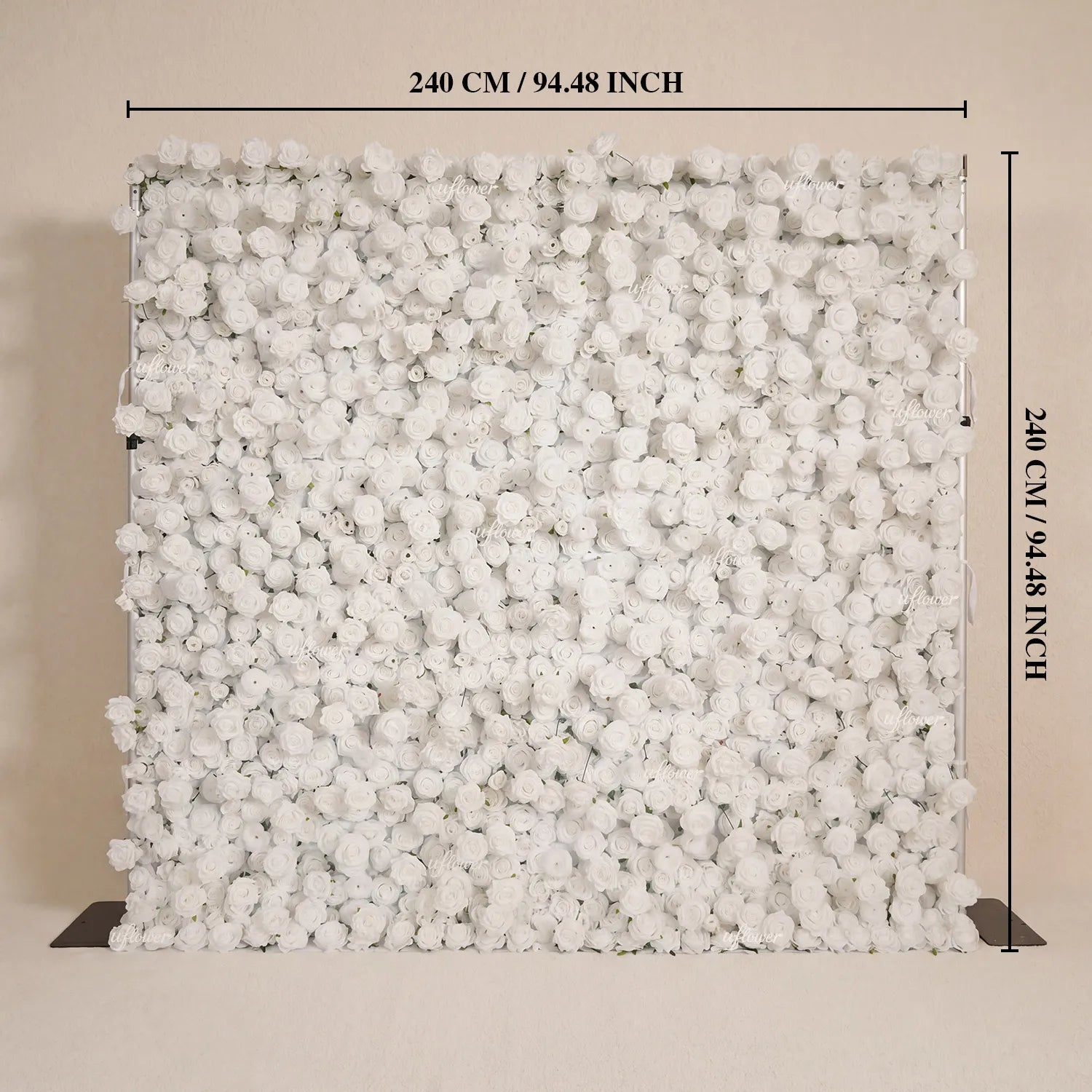 Uflower White Flower Wall Wedding Party Decoration & Event Backdrop SET80253-01