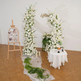 Uflower White Greenery Arrangement Floral Horn Arch Wedding Party Backdrop Decor SET80189 - Uflower