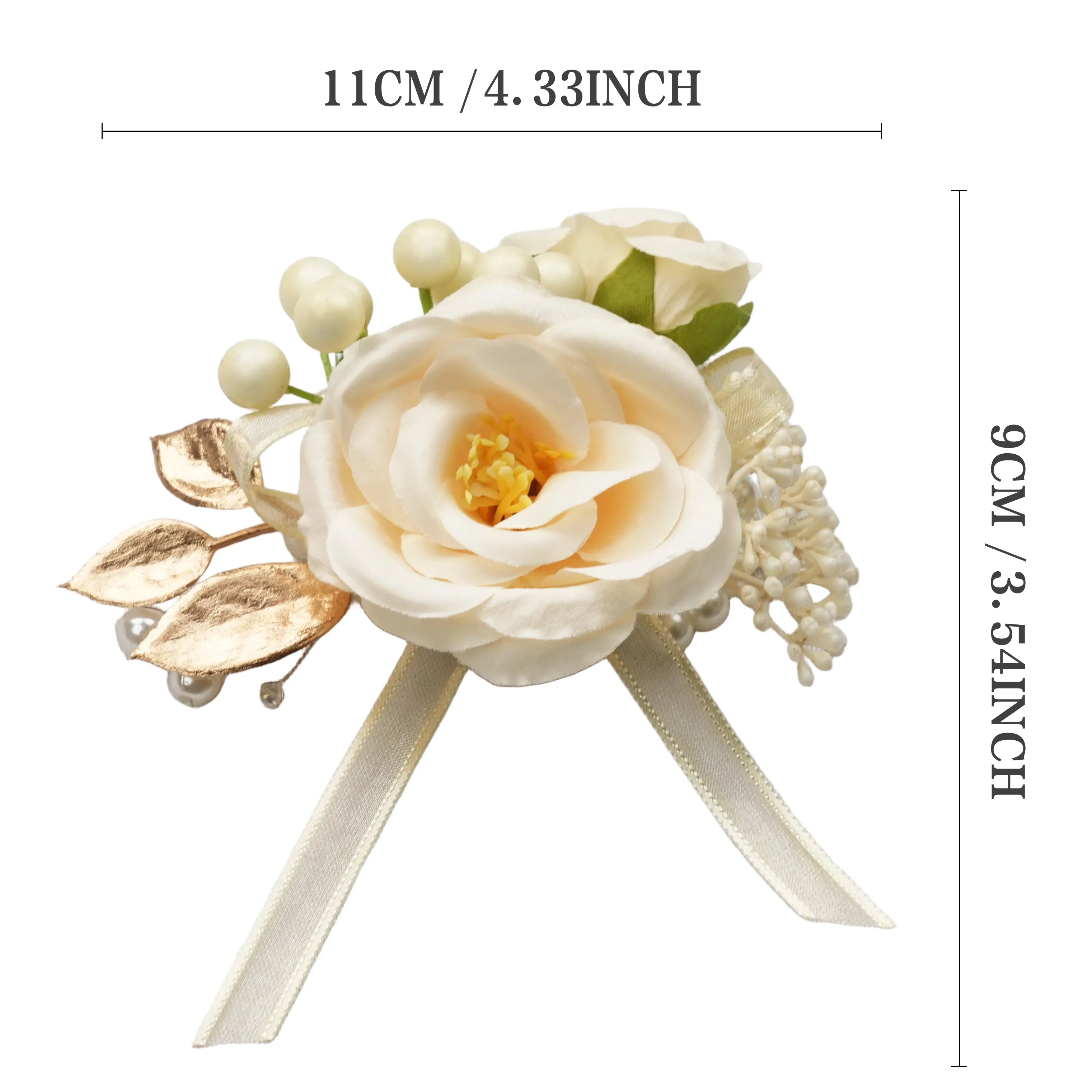 Uflower Wrist Corsages in Champagne MG80010-04*6