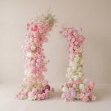 Uflower Décoration d'arche florale rose et blanche pour fête de mariage SET80238