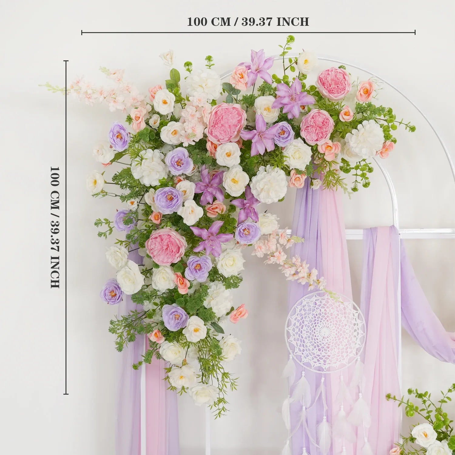 Uflower Artificial Purple Pink Wedding KT Backdrop Flower Row Decor SET80077 - Uflower