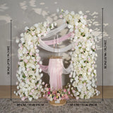 Uflower Pink White Rose Floral Horn Arch Wedding Party Backdrop Decor SET80143 - Uflower