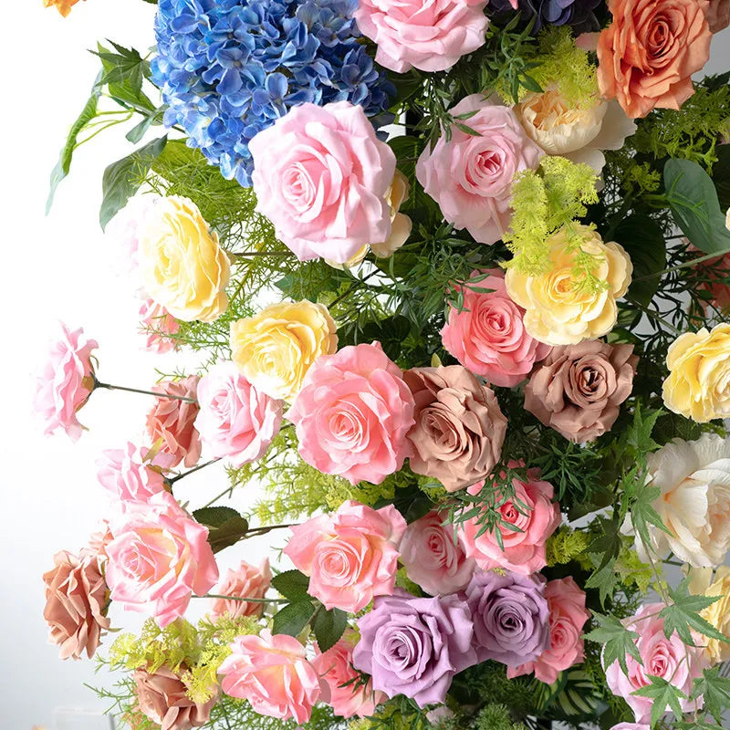 Uflower Colorful Rose Door Arch Floral Arrangement Set DD02731