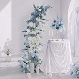 Blue Wedding Decor Set | Horn Arch, Aisle Flowers & Table Centerpieces