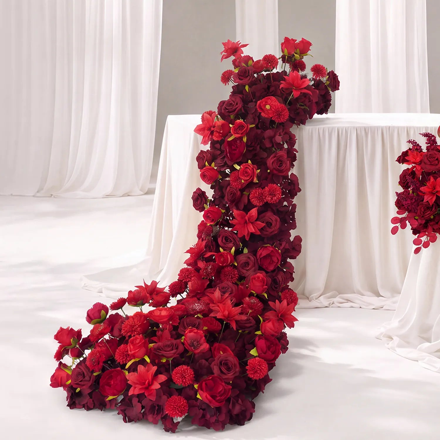 Red Table Wedding Decoration | One-shop Stying Table Runner & Centerpiece