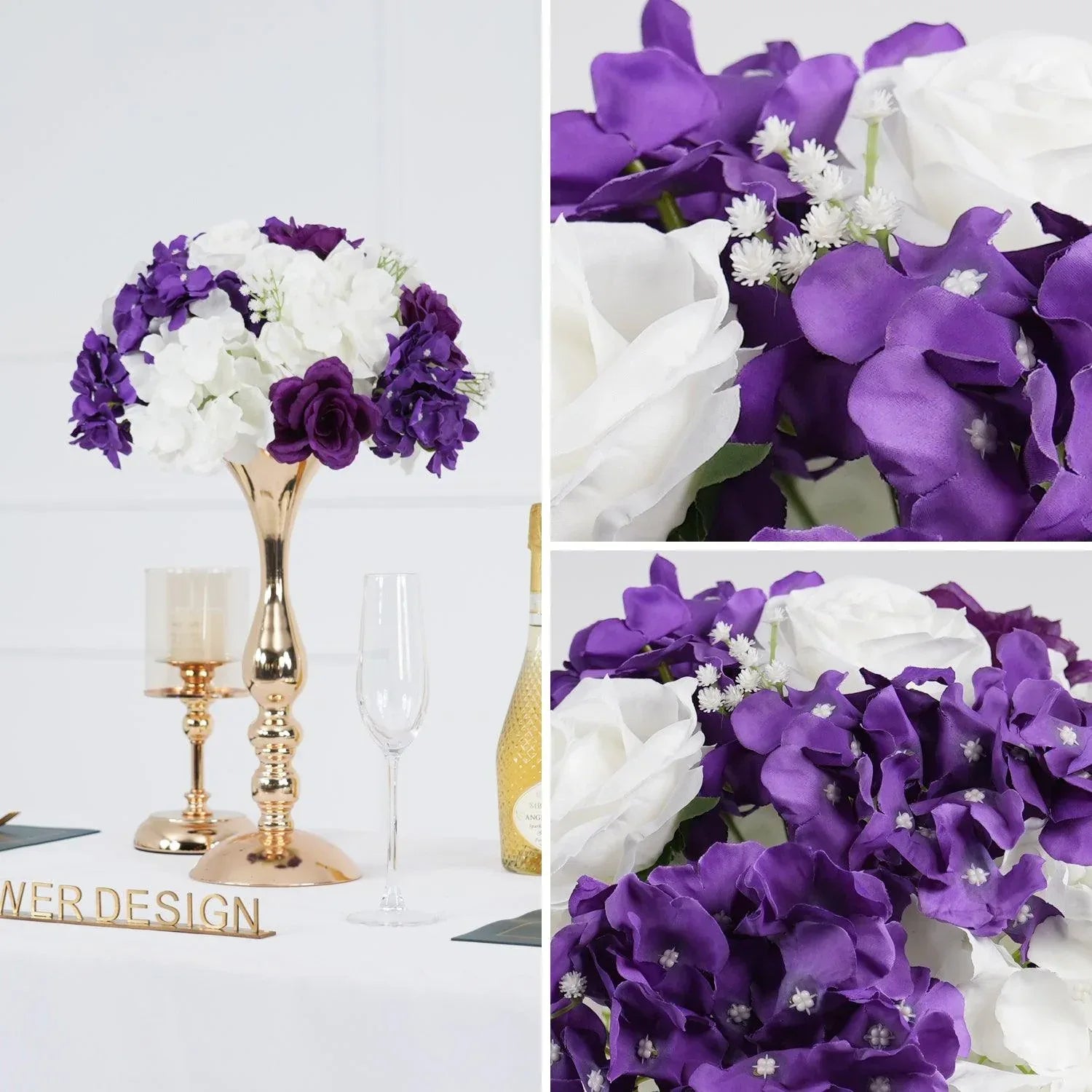 Uflower 30CM-35CM Artificial Flower Table Centerpiece Party Wedding Backdrop Decor MB80002-01 - Uflower