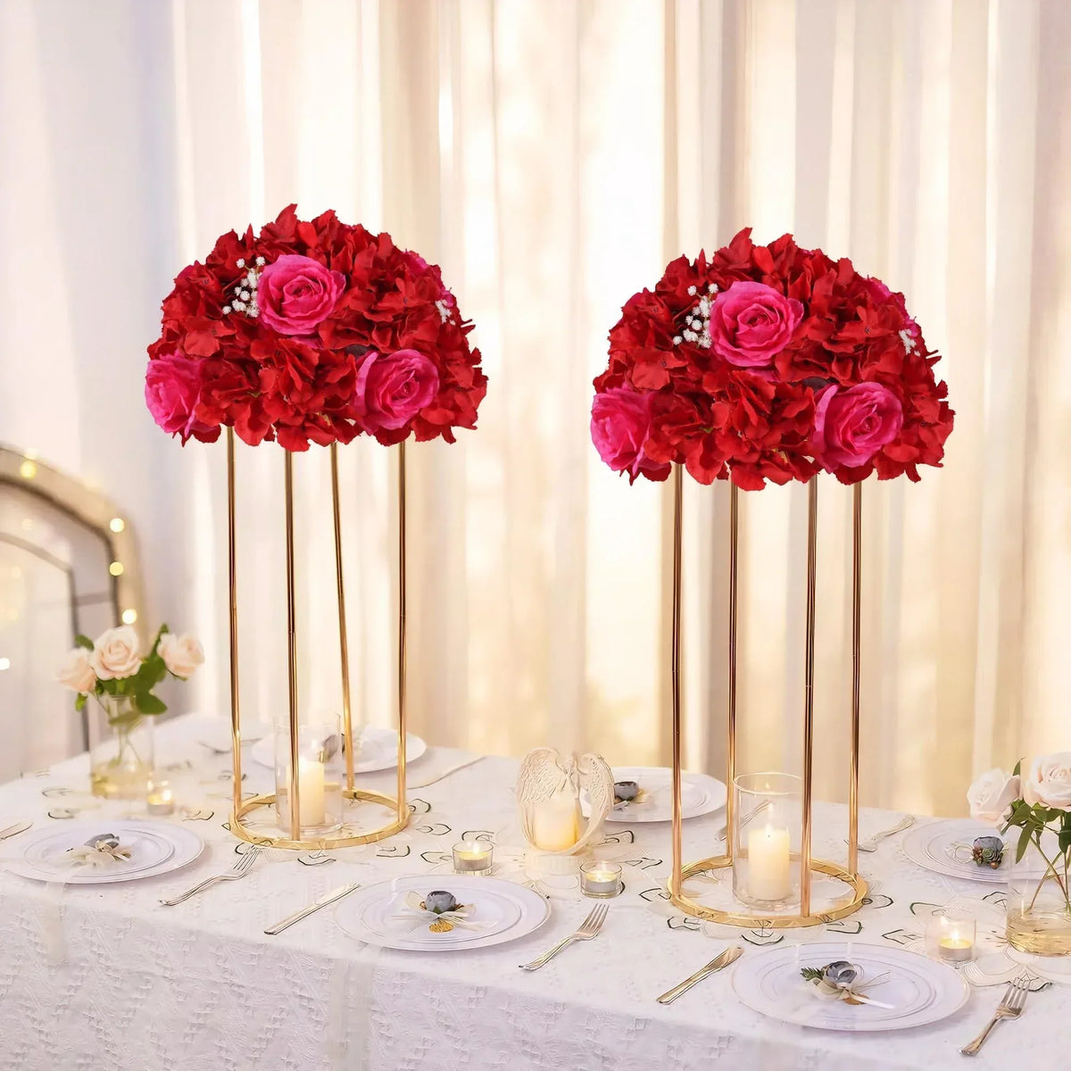 Uflower 30CM-35CM Artificial Flower Table Centerpiece Party Wedding Backdrop Decor MB80002-01 - Uflower