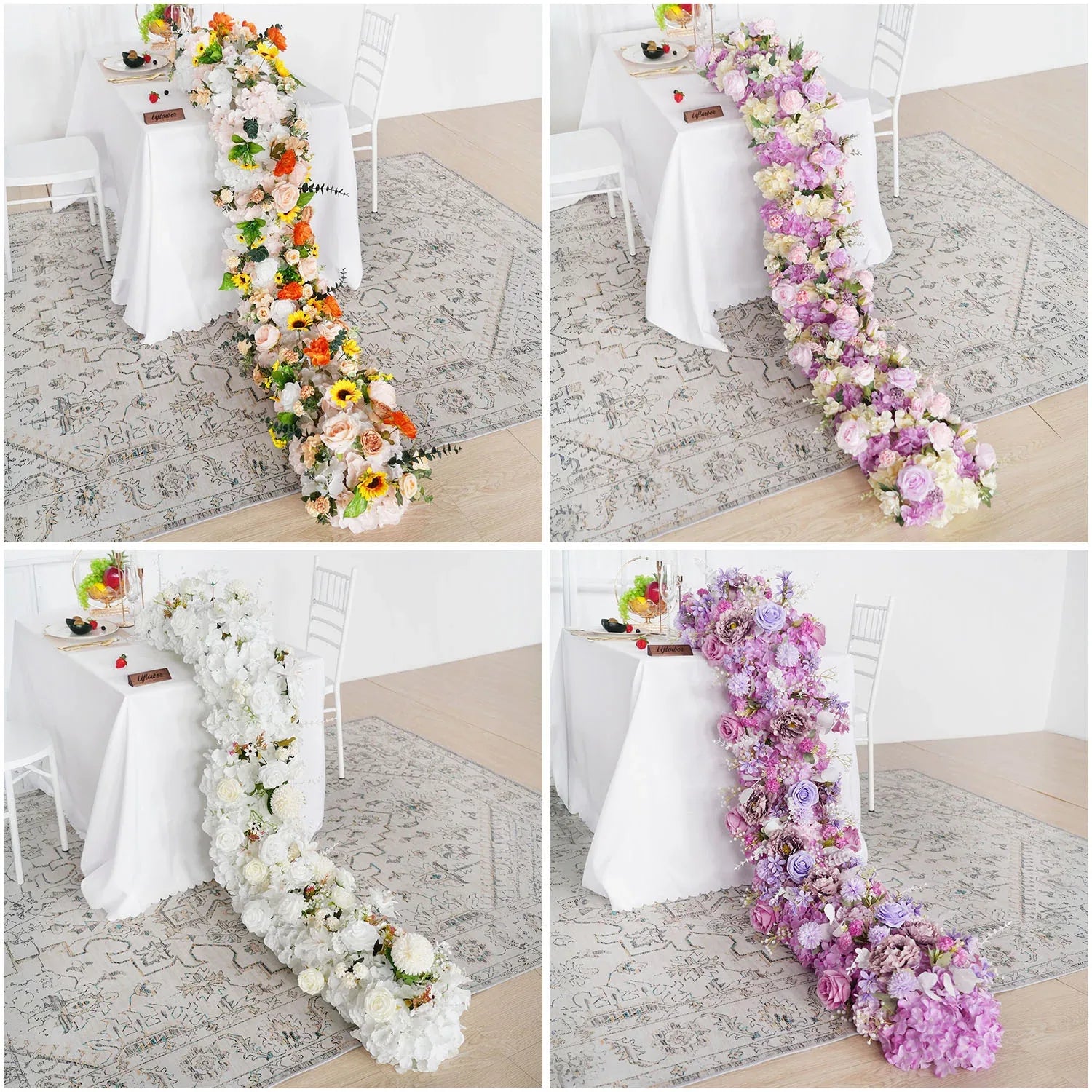 Uflower Artificial Flower Row Sofa Table Runner Floor Flower Arrangement MC80075 - Uflower