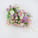 Uflower Artificial Purple Pink Wedding KT Backdrop Flower Row Decor SET80077 - Uflower