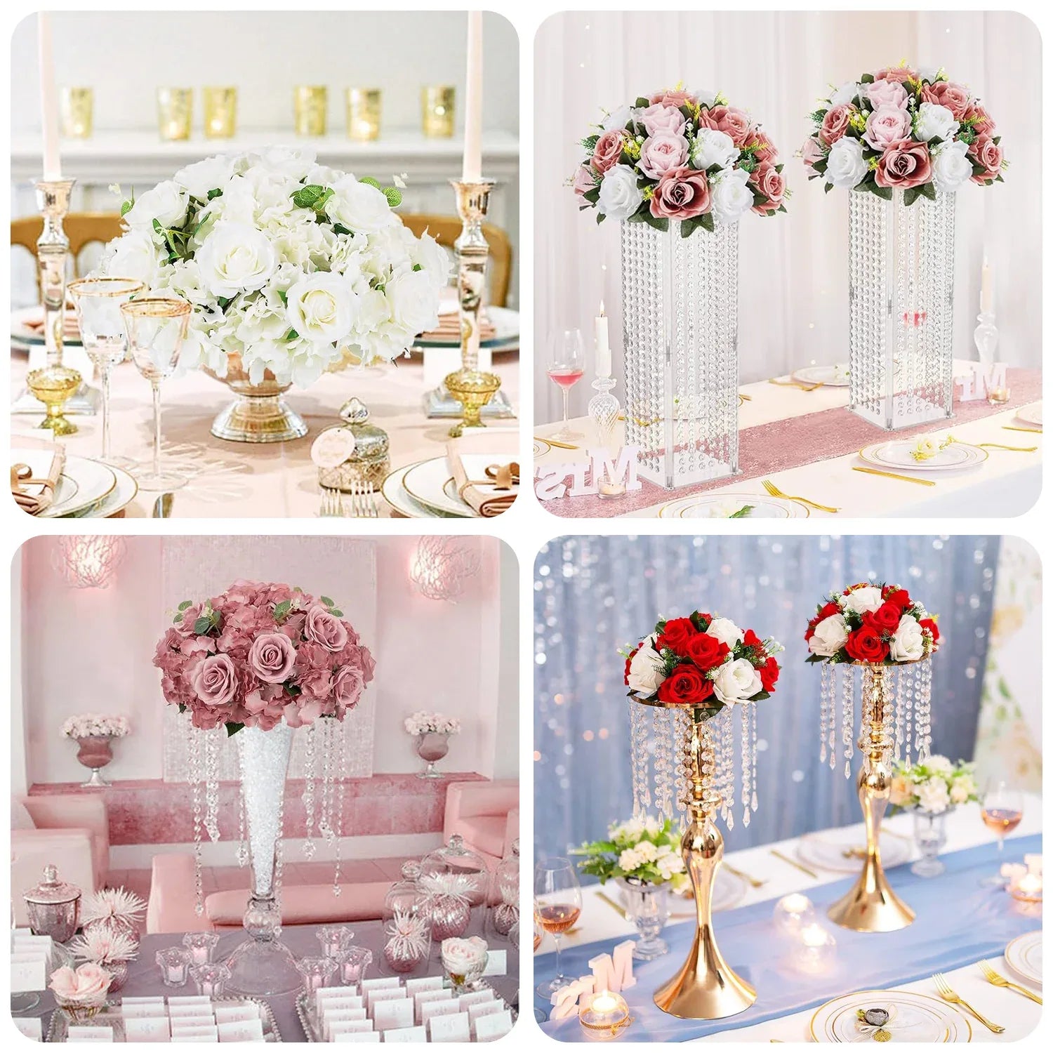 Uflower 35CM Artificial Flower Table Centerpiece Flower Ball Wedding Floral Arrangement MB80002 - Uflower