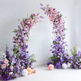 Uflower Purple Horn Arch Floral Arrangement Wedding Backdrop Props SET80183